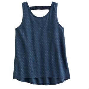 Mudd 16 girls polka dot scoop neck high low tank